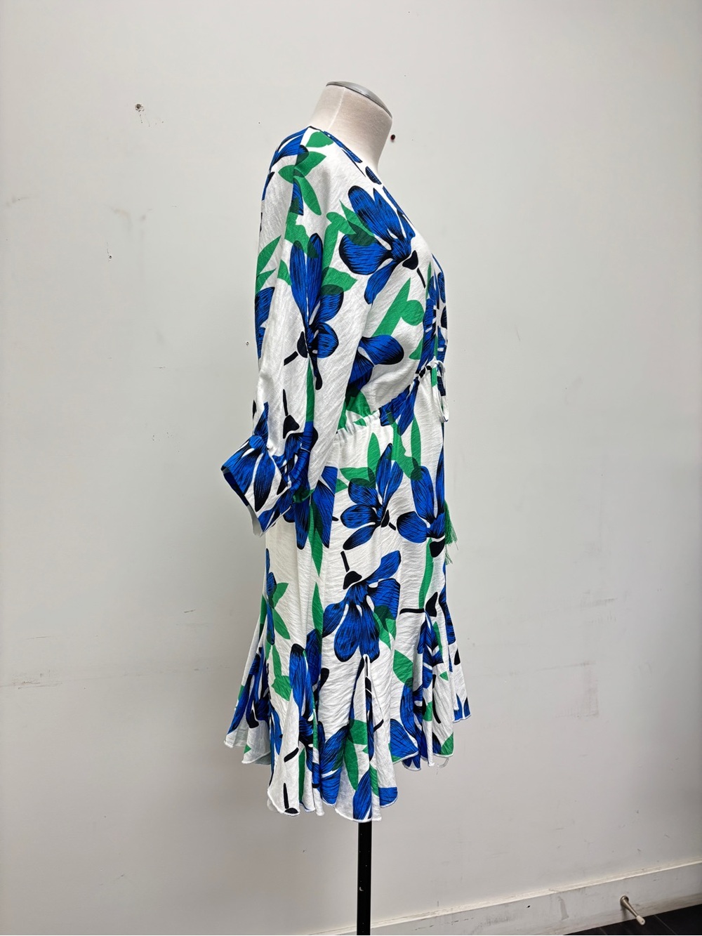 Blue Floral Tassel Mini Dress - Picture 3 of 4